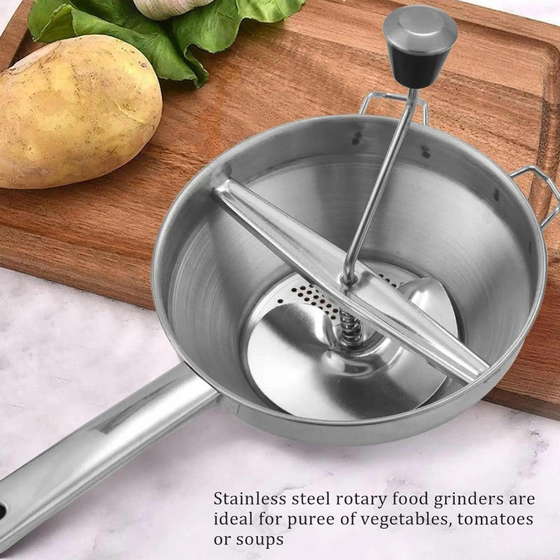 Description Picture 6 of itemStainless steel manual potato blender with handle Metal food grinder masher mud press vegetable and fruit food processor