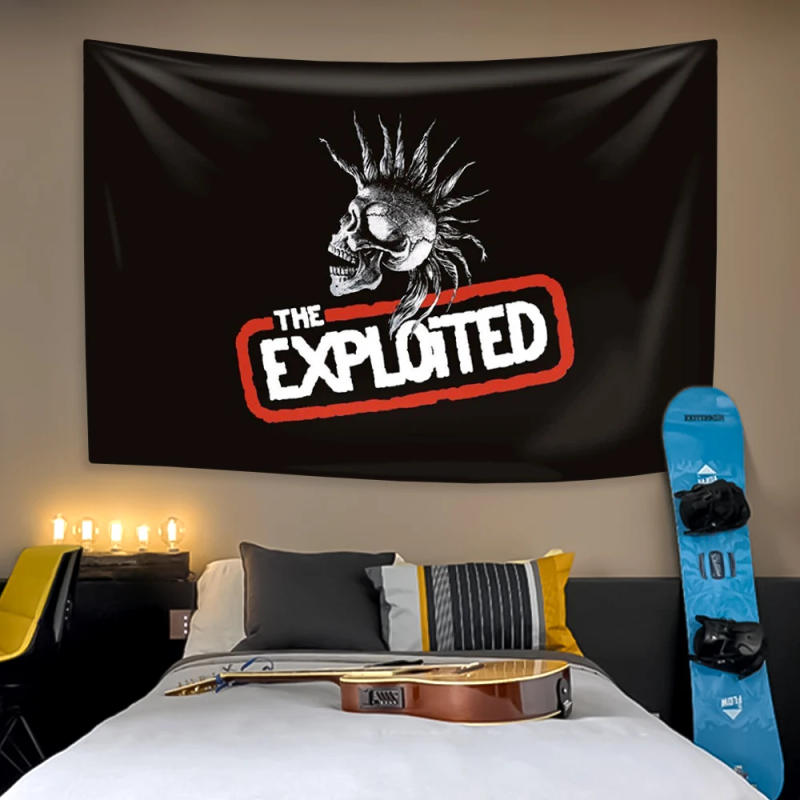 Description Picture 2 of itemPunk Music Band Tapestry Exploiteds Home Decoration Wall Hanging Bedroom Dormitory Background Party Backdrop Friend Present