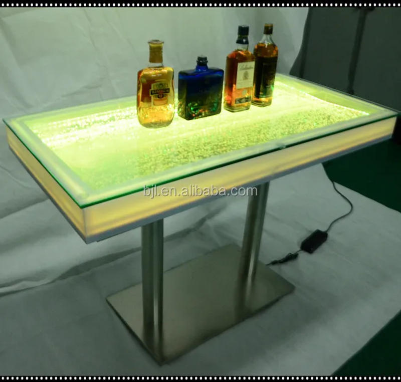 Description Picture 2 of itemCustom, hot sale modern night club furniture glass tabletop led bar counter table