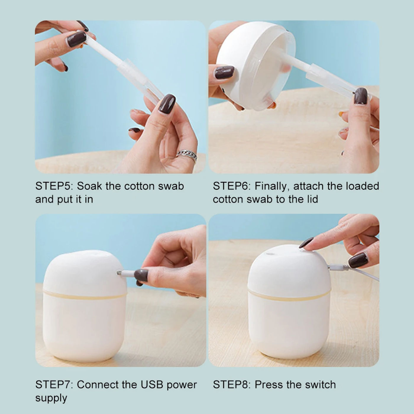 Description Picture 6 of itemMini Portable Water Drop Air Humidifier USB Desktop Indoor Household Mute Air Atomization Humidifier