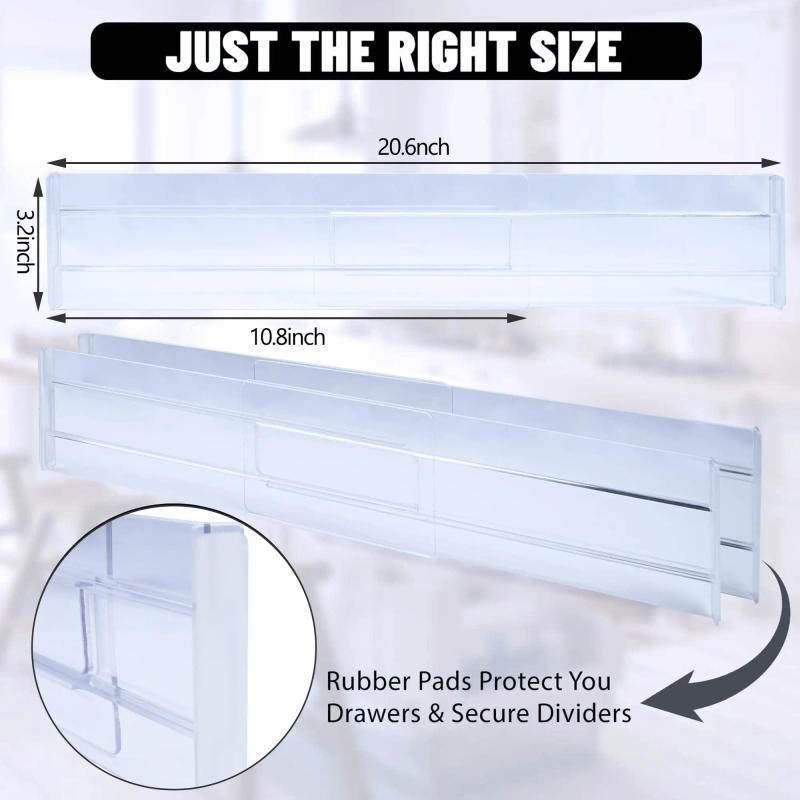 Description Picture 5 of itemDrawer Dividers Organizers Adjustable Plastic Drawers Separators for Clothing Kitchen Utensils Makeup Office Storage