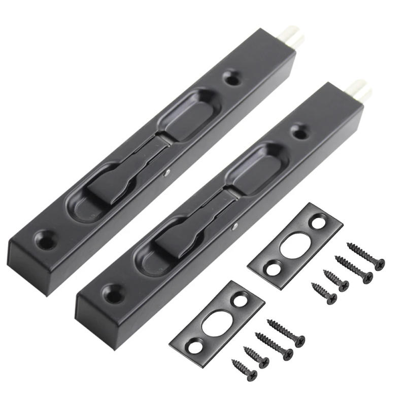 Description Picture 2 of itemBrand New Door Bolt Lock 1 Set Baking Painting Door Bolt Lock Door Hardware Screws Stainless Steel Strike Plate