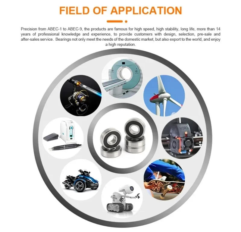 Description Picture 6 of item623ZZ Bearing ABEC-7 10PCS 3x10x4 mm Miniature 623-2Z Ball Bearings 623 ZZ Quality