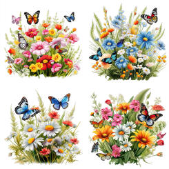 Bathroom Butterfly Flower Toilet Seat Stickers DIY Self-Adhesive Toilet Lid Decals For Cistern Bathroom Power Switch Decor