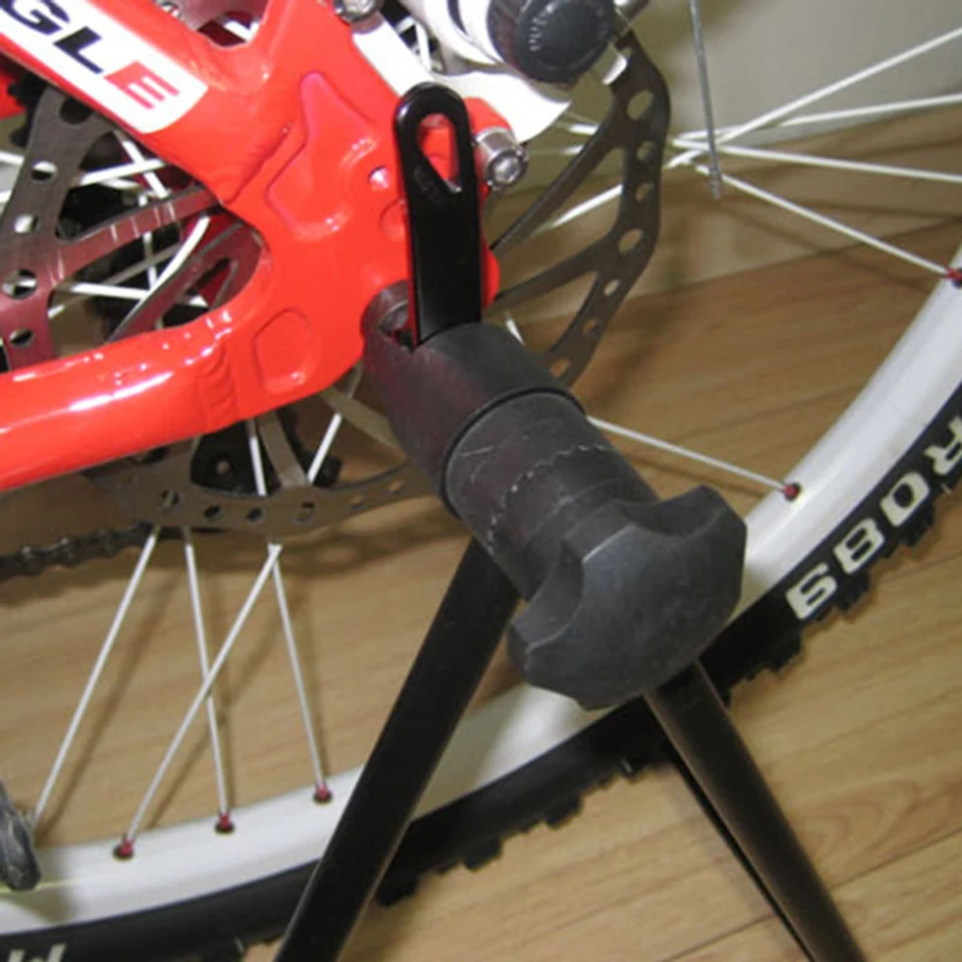 Description Picture 5 of itemUniversal Foldable Bicycle Bike Display Rack Triangle Wheel Hub Repair Stand KickStand For Vertical Parking Bike Accessories