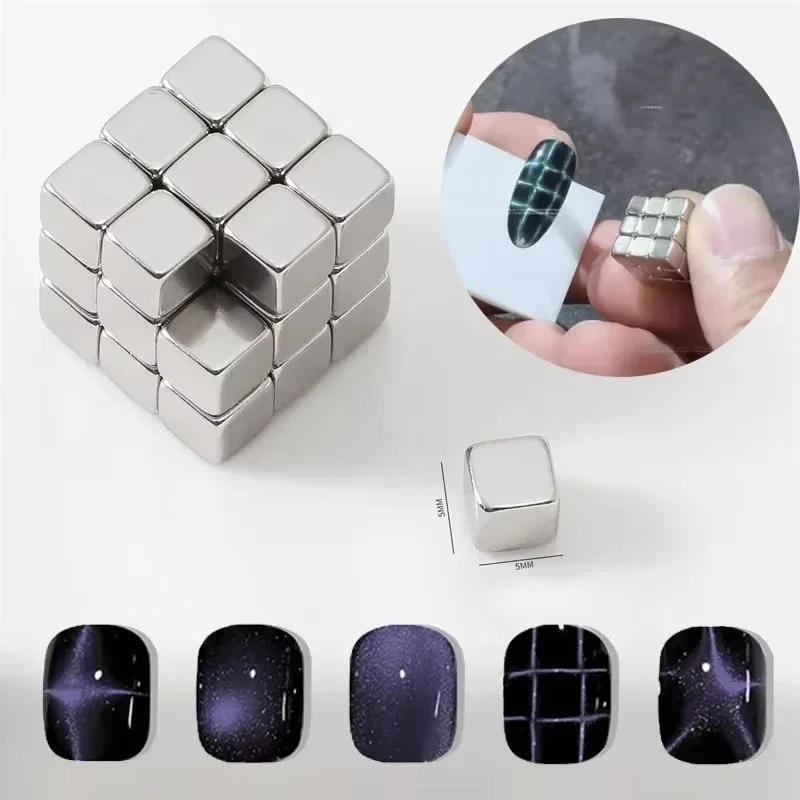 Description Picture 4 of item27Pcs Multi-Function Strong Magnet Cube Cat Magnet For Nail Gel Polish Nail Magnetic Stick Square Round Magnet Manicure Tools