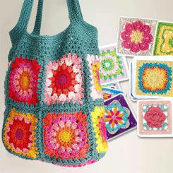 Granny Square Card Crochet Yarn Thread for Hand-knitted satchel blanket DIY craft Hook Cushion Silk Wool Yarn Sewing Accessories
