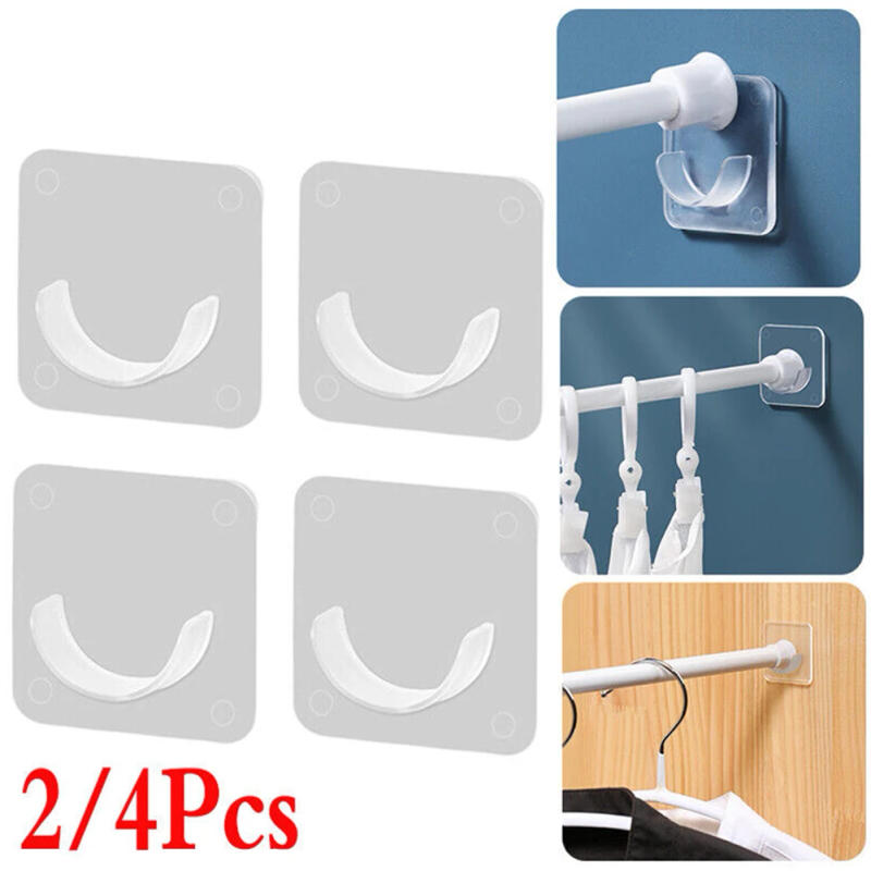 Description Picture 3 of item2/4pcs Self-Adhesive Curtain Rod Bracket Wall Drapery Hook Holder Pole Brackets Window Treatments Hardware Curtain Rods