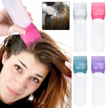 Plastic Refillable Bottle With Comb Hairdressing Shampoo Bottle Hair Coloring Brush Dye Applicator Dry Cleaning Rinse Bottles