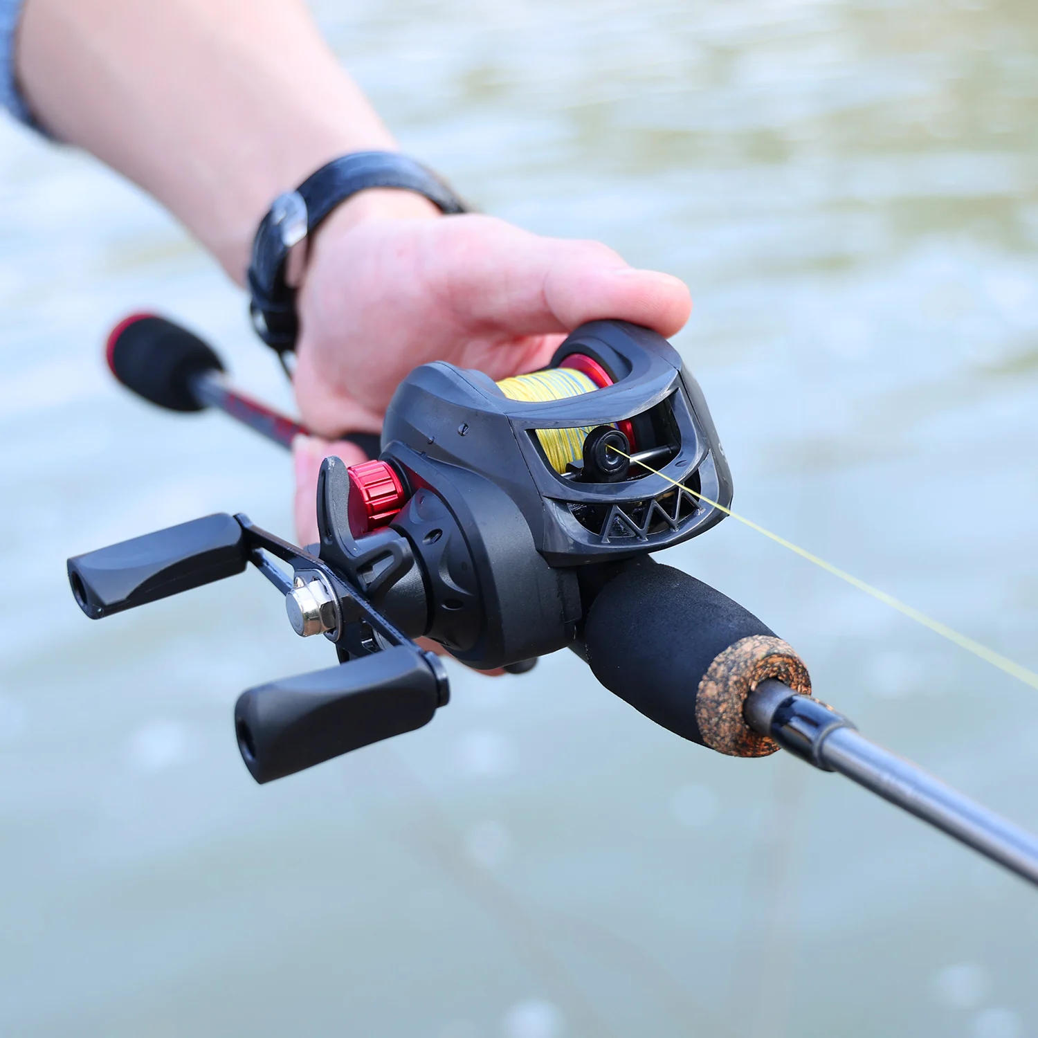 Description Picture 6 of itemSougayilang Baitcasting Fishing Rod and Reel Combo 5Section Fishing Rod and 7.2:1 Gear Ratio Reel Full Kit for Bass Carp Fishing