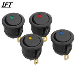 10Pcs ON/OFF 12V 220V 20mm Round Rocker Dot Switch Waterproof LED Light Luminescence Toggle Switches 3Pin
