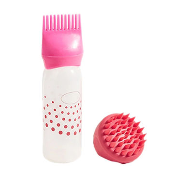 Dry-Cleaning Bottles Hair Dye Applicator Bottles with Scale Silicone Shower Brush Wash Clean Care Hair Root Massage Comb