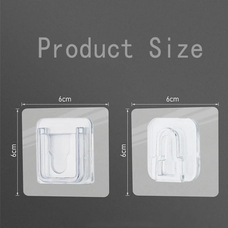 Description Picture 2 of itemDouble Sided Adhesive Wall Hooks Hanger Strong Transparent Suction Cup Hooks Organizer Bathroom Hook Storage Plug Socket Holders