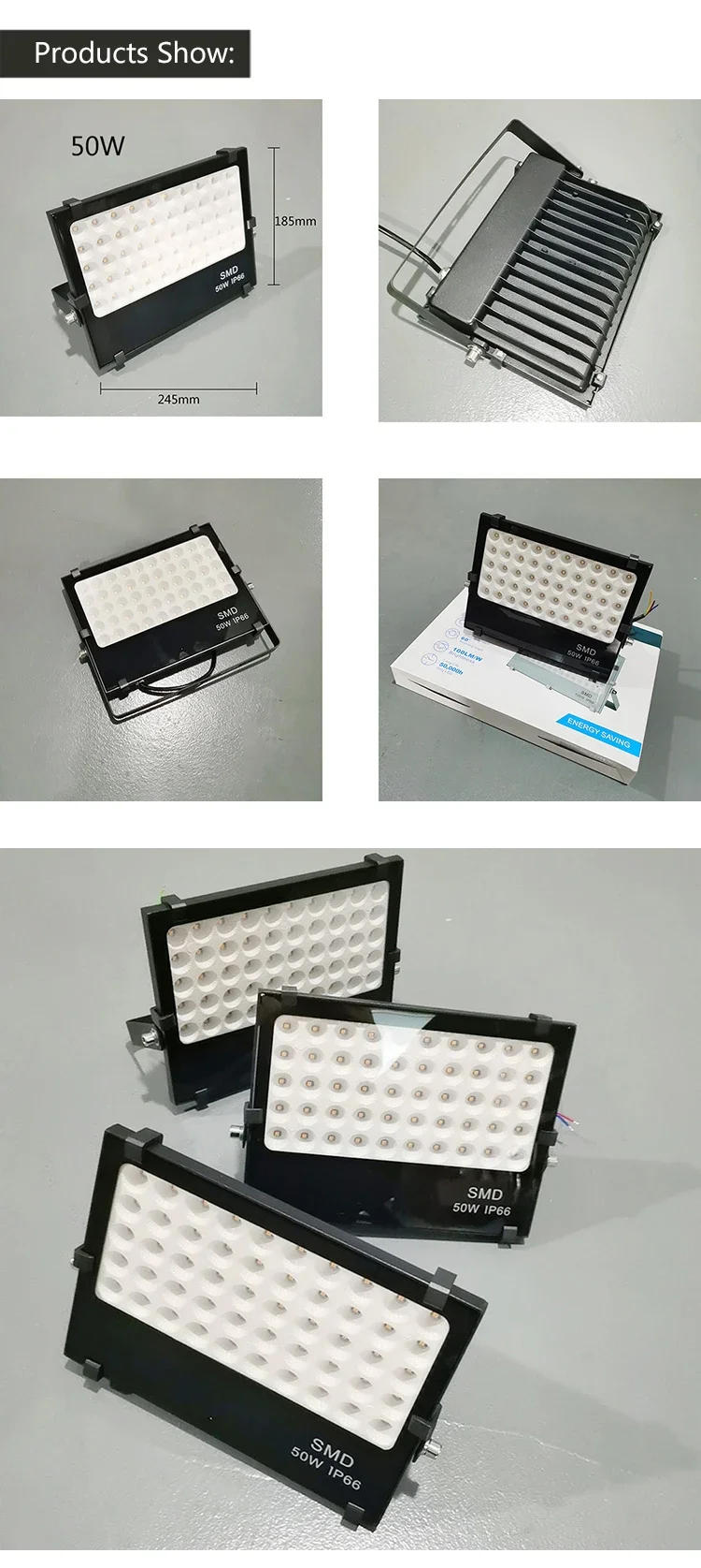 Description Picture 2 of itemWaterproof lighting led wall washer outdoor flood light with 30W 50W 100W AC110V AC220V Ultra-thin Floodlight