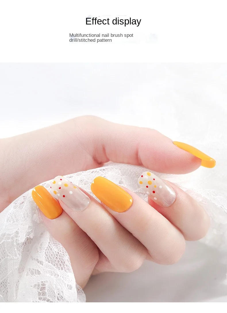 Description Picture 6 of item5pc Professional 2 ways Nail Art Dotting Pen Wood Steel DIY Dotting Pens Rhinestones Gem Picker Manicure Tools