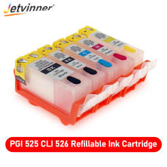 PGI525 PGI 525 CLI 526 Refillable Ink Cartridges with ARC Chips for Canon PIXMA IP4850 IX6550 MG5150 MG5250 MG6150 MG8150