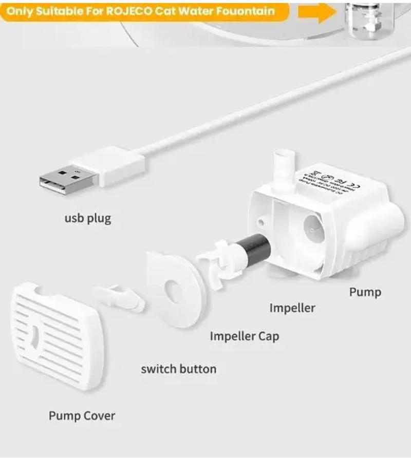 Description Picture 5 of itemWater Pump Pet Cat Water Fountain Anti-dry Burning Motor Replacement for Cat Flowers Drinking Bowl Water Dispenser Pet Products