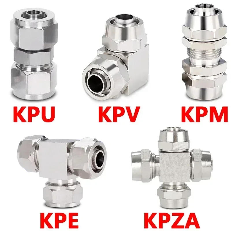 Description Picture 2 of item10Pcs KPE KPM KPU KPV KPZA Copper Plated Nickel Pneumatic Air Connector for Hose Tube OD 4 6 8 10 12 14 16MM Joint Connection