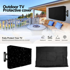 Outdoor TV Screen All-Purpose Dust Cover Black LCD Television Waterproof Resistant Protect Bag 24" 38" 42" 48" 52" 65inch