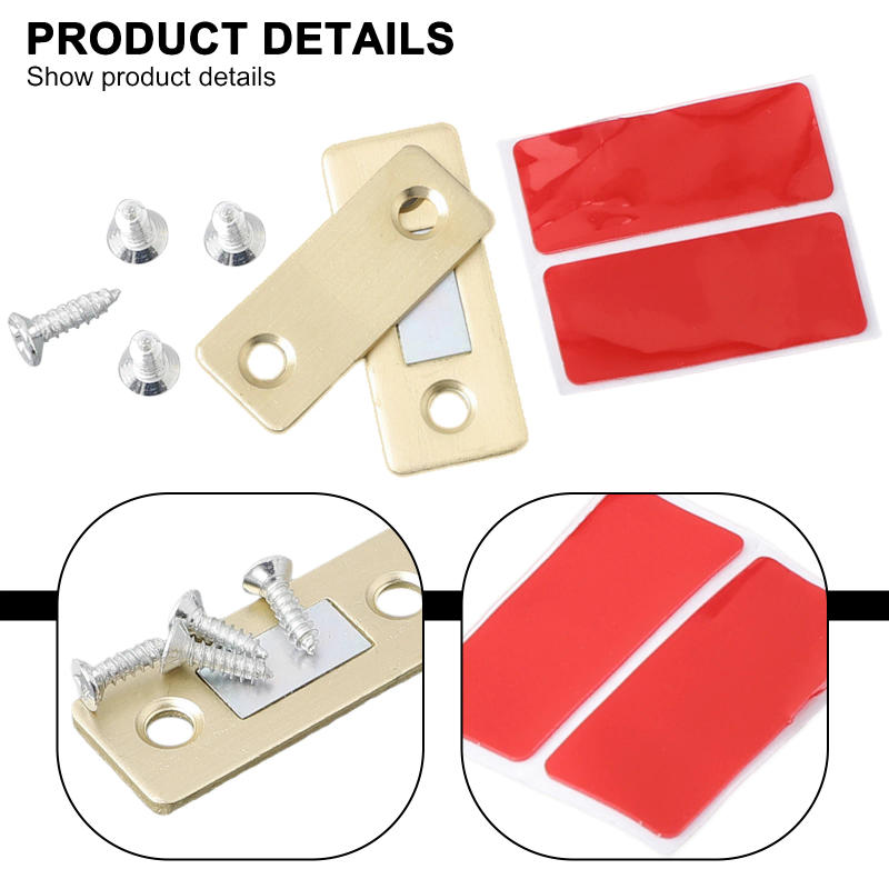 Description Picture 4 of item1 Set Magnetic Cabinet Catches Invisible Magnet Suction Door Closer Stopper With Screw Doors Catch Latch Wardrobe Hardware