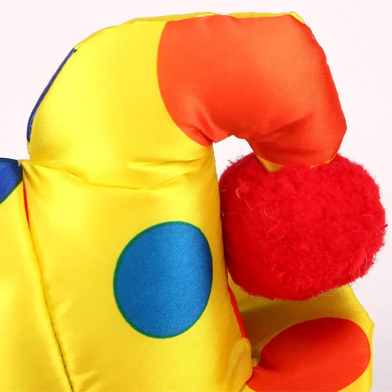 Description Picture 5 of itemFunny Clown Headdress Yellow Colored Clown Dots Bow Headwear Circus Performance Props Funny Joker Hats Makeup Party Decorations