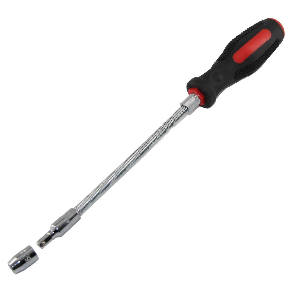 Description Picture 2 of item2-IN-1 Flexible Hose Clamp Hexagonal Nut Driver Mini Wrench W/ Hex Sockets Auto Repair Hand Tool Screwdriver Nut Key 1/4" 5/16"