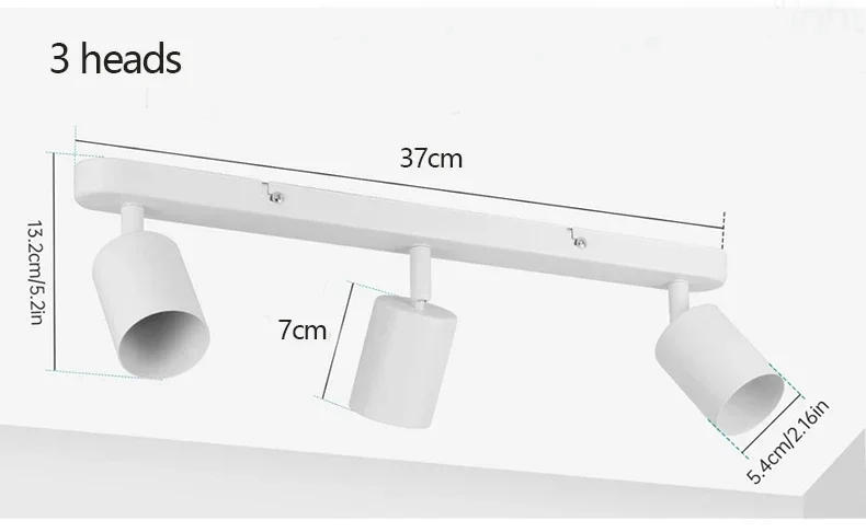 Description Picture 6 of itemNordic Three Head Spotlights LED Ceiling Lights with Adjustable Angle TV Background Wall Ceiling Spotlights