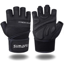 Fitness Weightlifting Gloves Breathable Workout Half Finger Gloves Anti-slip Dumbbell Gloves Lengthen Wristband Wrist Support