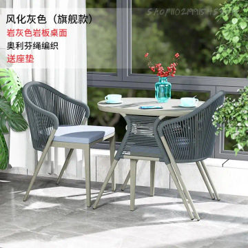 Small Tables And Chairs Three-piece Outdoor Balcony Courtyard Contracted Household Receive The Cane Chair Outdoor Leisure Tea Ta