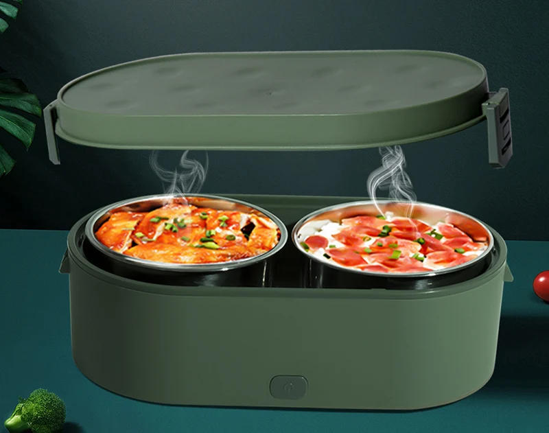 Description Picture 4 of itemStainless Steel Electric Lunch Box Portable Outdoor Picnic Leak Proof Food Heater Warmer Container USB 12V 24V 5V Car Heating