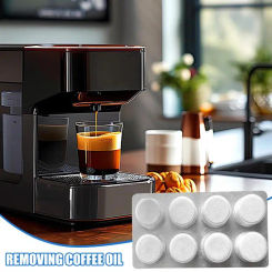 8 pieces Cleaning Tablets for Espresso Coffee Machine Coffee Maker Pot Descaling Tablets Home Kitchen Supplies
