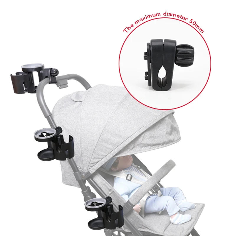 Description Picture 4 of itemStroller Cup Holder Phone Support Milk Bottle Drink Cup Holder Conversion 2 Cups for Universal Pram Baby Stroller Accessories