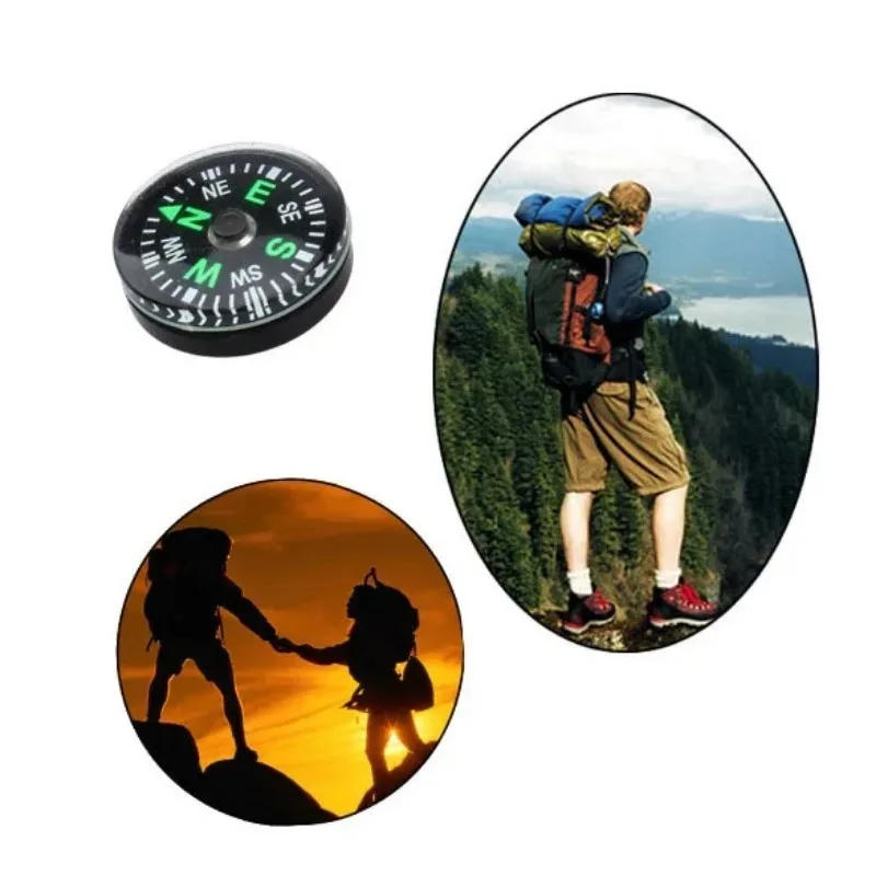 Description Picture 6 of item10pcs Portable Mini Camping and Hiking Navigation Tool, 20MM Copper Cap Nail Handheld Compass, Practical, Survival Tool，Tactical