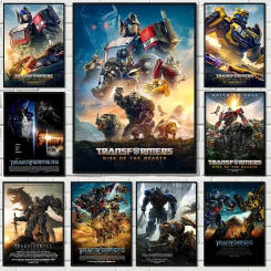 Classic Movie Poster Transformers Rise of The Beasts Series Film Poster Canvas Painting Wall Art HD Picture Room Home Decor