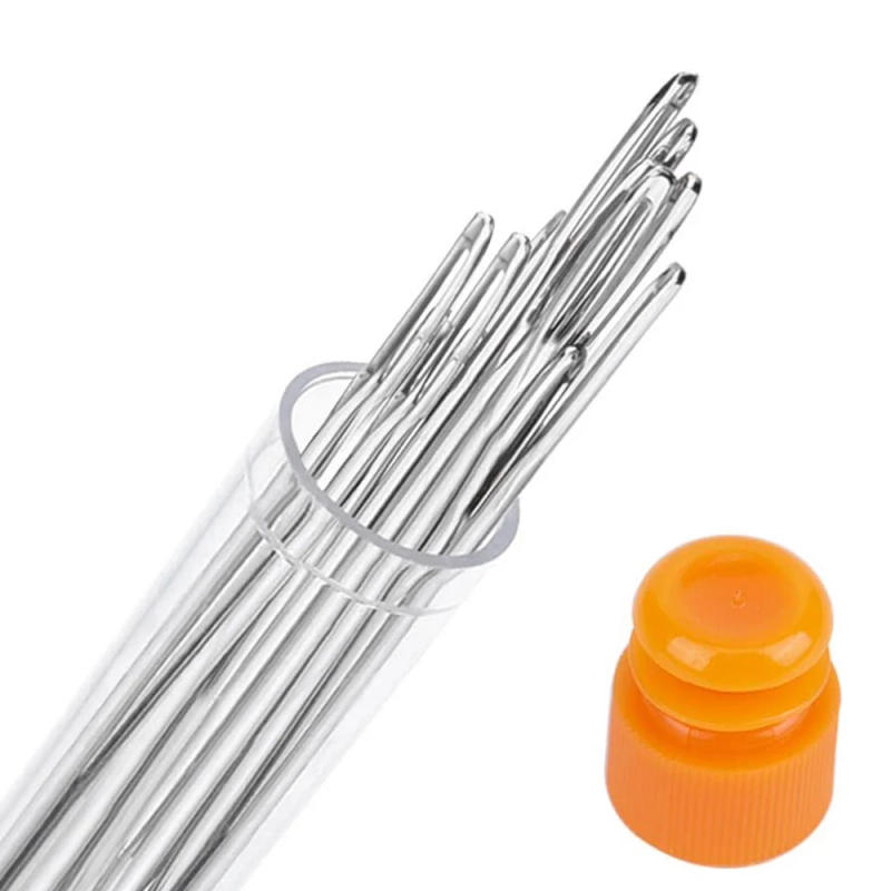 Description Picture 6 of item9 PCS/Box Stainless Steel Large Eye Needle Cross Stitch Knitting Needle Handmade Sewing Leather Embroidery Sewing Accessories 