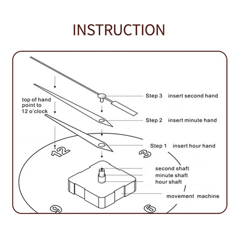 Description Picture 5 of itemClock Mechanism Silent Quartz Movement Machine Wall Hands Pointer Set Clockwork Table Long Shaft DIY Watches Repair Parts