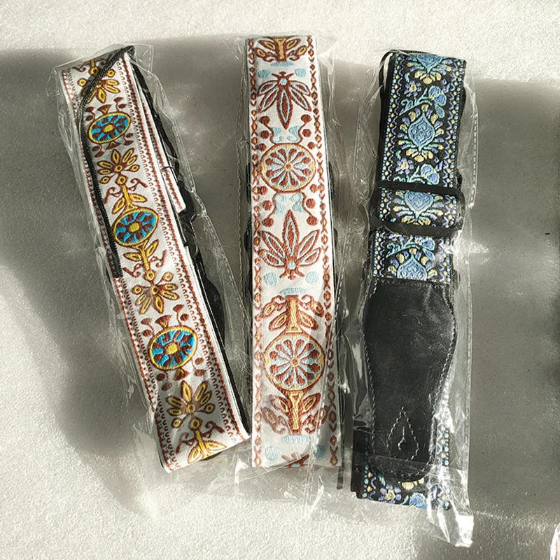 Description Picture 5 of itemVintage Ethnic Style Embroidered Print Guitar Strap Adjustable Strap for Folk Electric Guitar Bass Ukulele Guitar Accessories