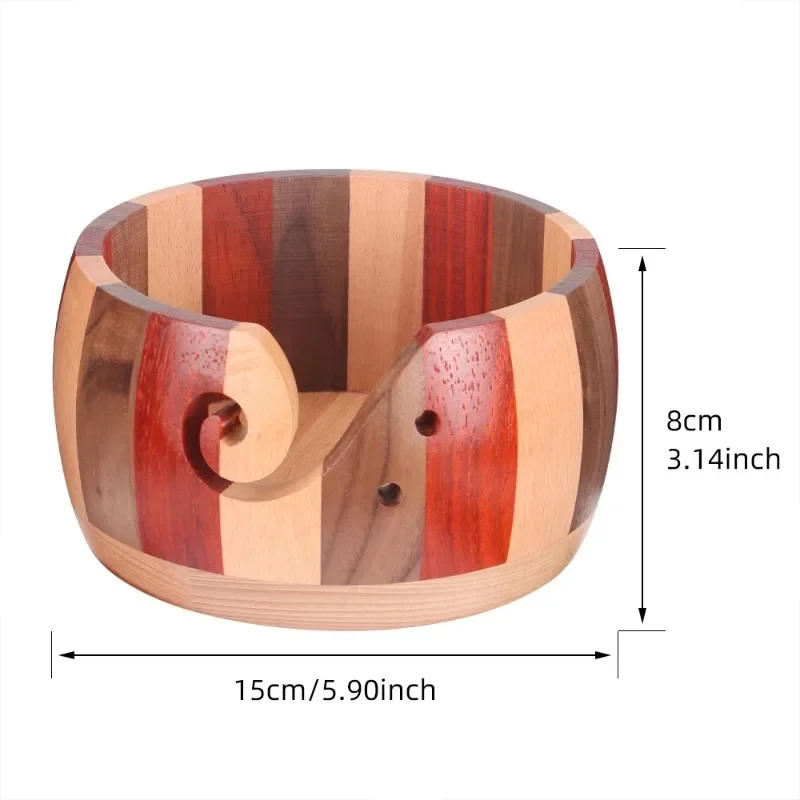 Description Picture 2 of itemWooden Yarn Bowl Crochet Organizer Storage Holder Non Slip Eco-friendly New Handmade DIY for Knitting Crochet Skeins
