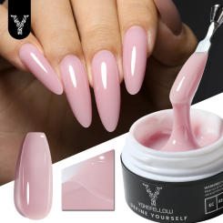 YOKEFELLOW 15g Builder Gel Nail Polish for Nail Extension Gel YMH04 Jelly Nude Pink Construct Extend UV Acrylic Gel Nail Art DIY