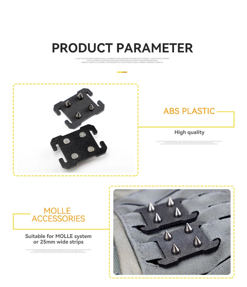 Description Picture 5 of itemRivet Punk Molle Mark Morale badge Tactical Vest Molle Accessories Plastic Backpack Gear Compatible Outdoor Tools EDC