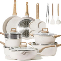 CAROTE 21Pcs Pots and Pans Set, Nonstick Cookware Sets,Induction Cookware Non Stick Cooking Set w/Frying Pans & Saucepans
