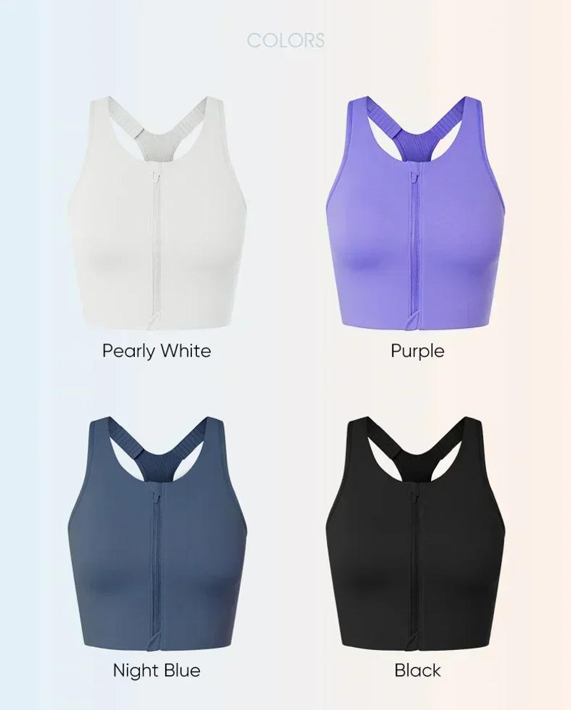 Description Picture 2 of itemLemon High Support Front-Zip Yoga Bra Women Sport Bra Zipper Front Adjustable Straps Fixed Cups Yoga Dancing GYM Exercise Vest