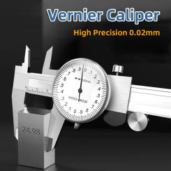 Dial Calipers 0.02mm High Precision Metal Vernier Calipers Shockproof Height Depth Inner Outer Diameter Tester Measuring Tools