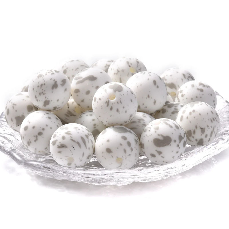 Description Picture 6 of item15mm 10Pcs Printed Silicone Beads Chewing Bead DIY Charms Newborn Nursing Accessories Necklace Pacifier Chain Teething Toy