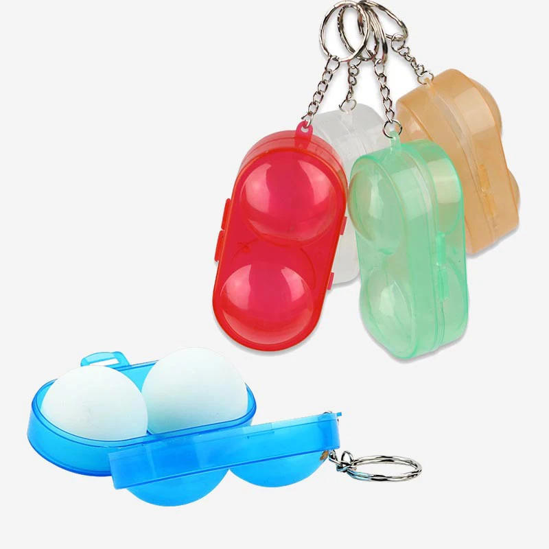 Description Picture 2 of itemPlastic 2 Ping-pong Balls Storage Box Table Tennis Ball Storage Case With Key Chain For Sport Training Accessories
