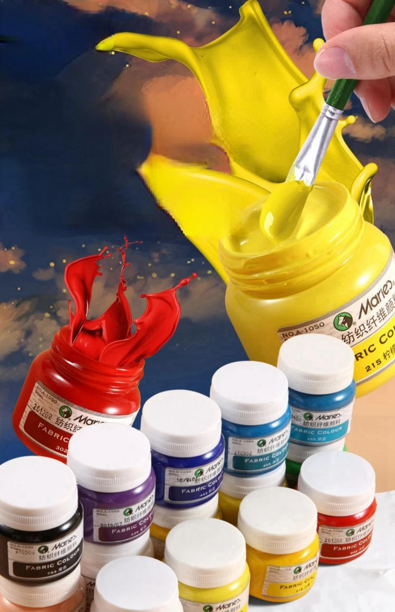 Description Picture 2 of item50ML Glitter Textile Fiber Pigment DIY Hand-painted Clothes Canvas Shoes Waterproof Non-fading Art Painting Graffiti Pigment