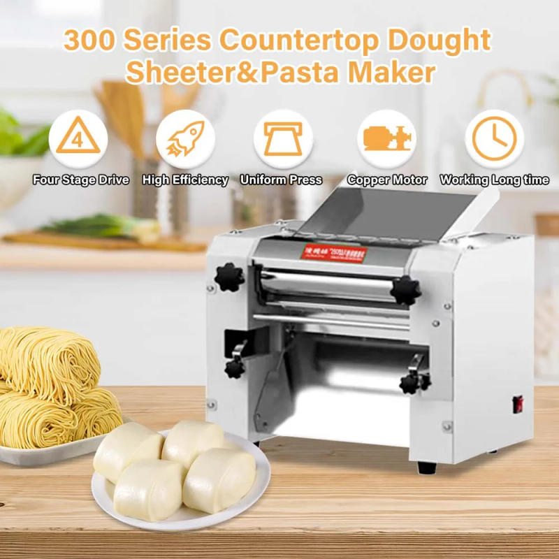 Description Picture 2 of itemFKM300 Commercial Dough Sheeter Roller,300mm Pasta Making Machine,Electric Noodle&Dumpling Maker Cutter Stainless Steel