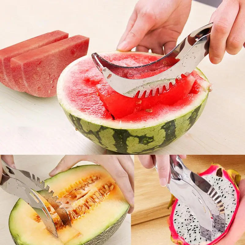 Description Picture 5 of itemWatermelon Artifact Slicing Knife Stainless Steel Knife Corer Fruit And Vegetable Tools Watermelon Clip kitchen Accessories
