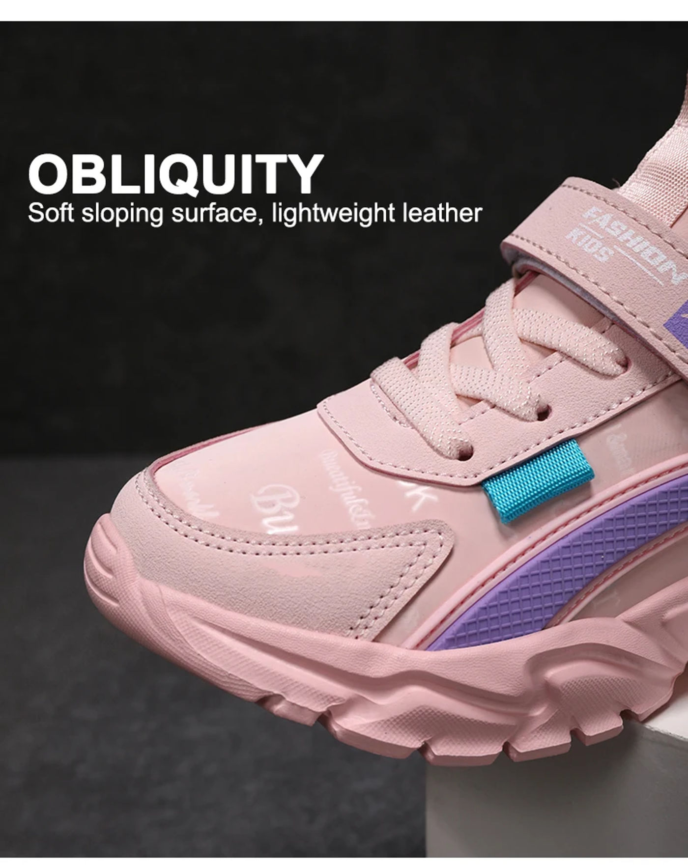 Description Picture 2 of itemChildren Sneakers Casual Shoes for Girls Pink Comfortable Leather Running Sports Kids Girl Flat Breathable Shoes