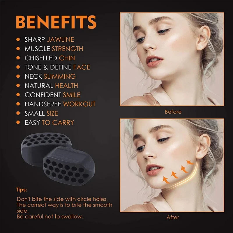 Description Picture 3 of item1PC Jaw Exerciser Facial Gym Fitness Ball JawLine Muscle Training Double Chin Reducer Neck Face Slimming Mouth Jawliner